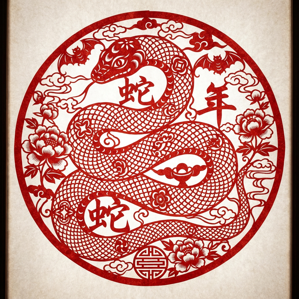 蛇年剪紙藝術